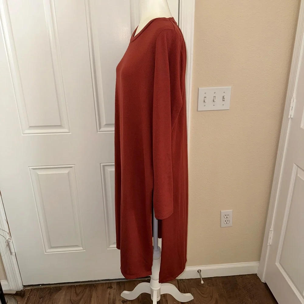 G by Giuliana Multi Slit Burnt Red Orange Dress Shirt size M - Picture 5 of 8